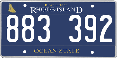 RI license plate 883392