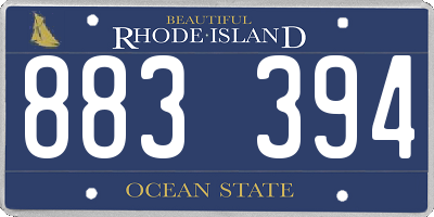 RI license plate 883394