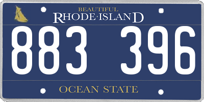 RI license plate 883396