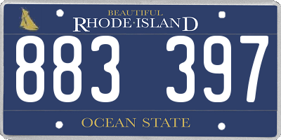 RI license plate 883397
