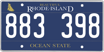 RI license plate 883398