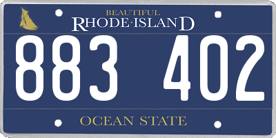 RI license plate 883402