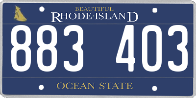 RI license plate 883403