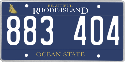 RI license plate 883404