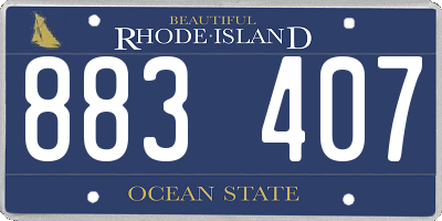 RI license plate 883407