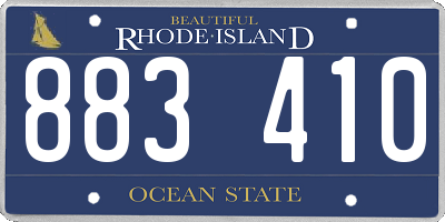 RI license plate 883410