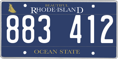 RI license plate 883412