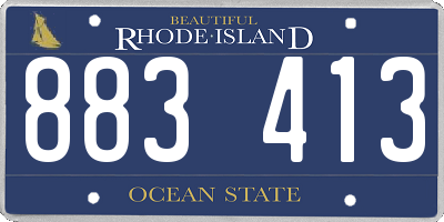 RI license plate 883413