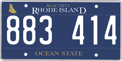 RI license plate 883414