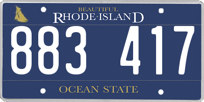 RI license plate 883417