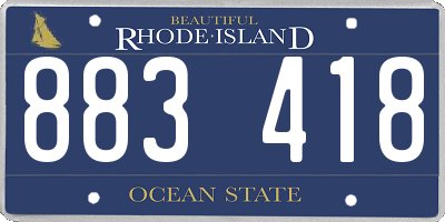 RI license plate 883418