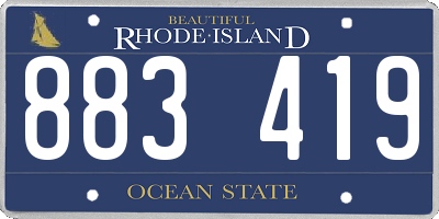 RI license plate 883419