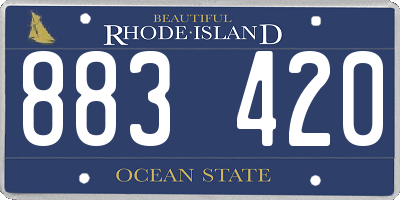 RI license plate 883420