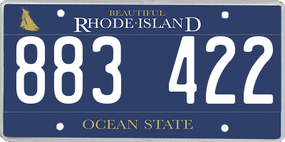 RI license plate 883422