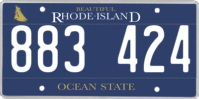 RI license plate 883424