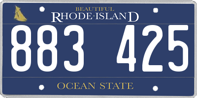 RI license plate 883425