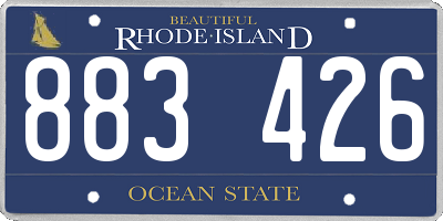 RI license plate 883426