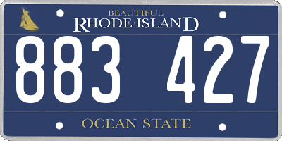 RI license plate 883427