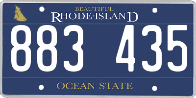 RI license plate 883435