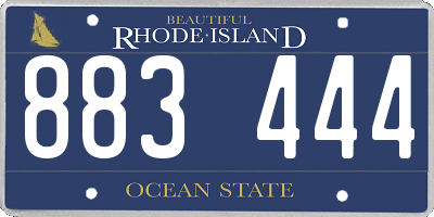 RI license plate 883444