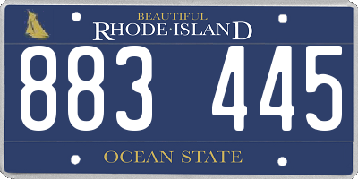 RI license plate 883445