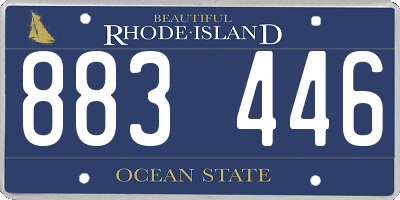 RI license plate 883446