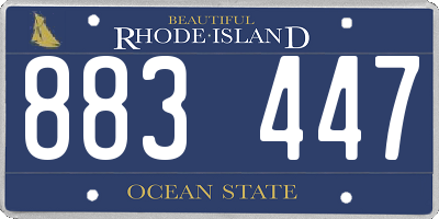 RI license plate 883447
