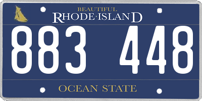 RI license plate 883448