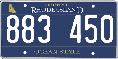RI license plate 883450