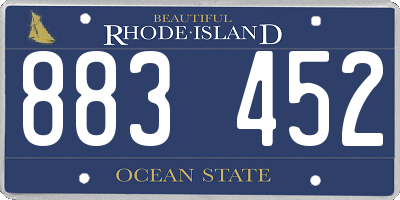 RI license plate 883452