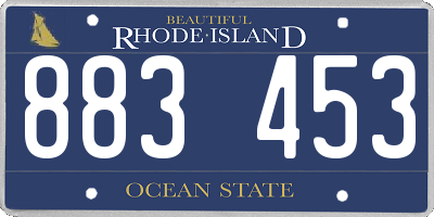 RI license plate 883453