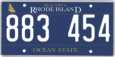 RI license plate 883454