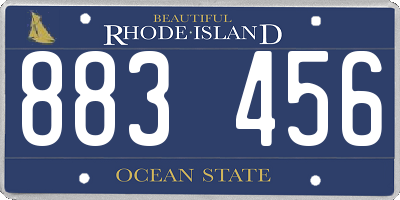 RI license plate 883456