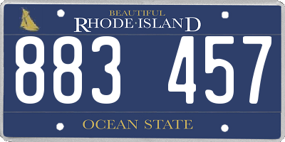RI license plate 883457