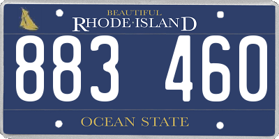 RI license plate 883460