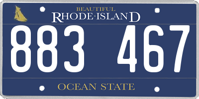 RI license plate 883467