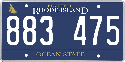 RI license plate 883475