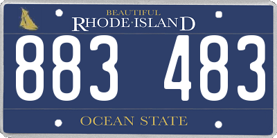 RI license plate 883483