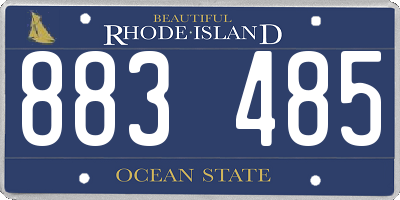 RI license plate 883485