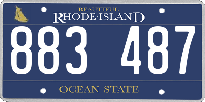 RI license plate 883487