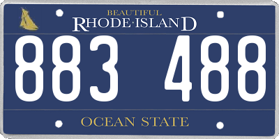 RI license plate 883488
