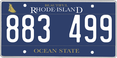 RI license plate 883499
