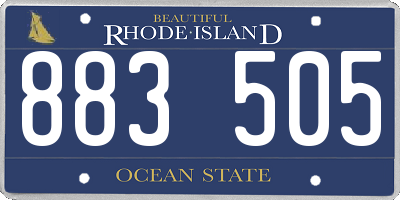 RI license plate 883505