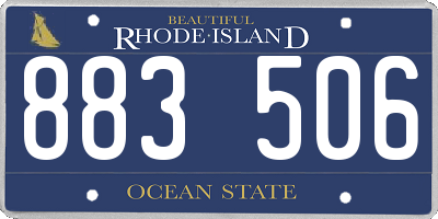 RI license plate 883506