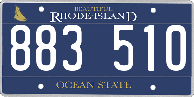 RI license plate 883510