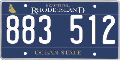RI license plate 883512