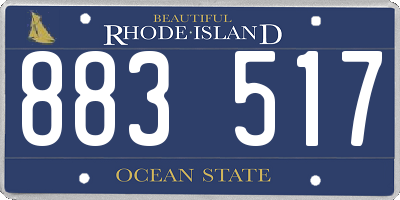 RI license plate 883517