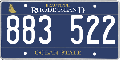 RI license plate 883522