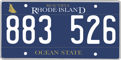 RI license plate 883526