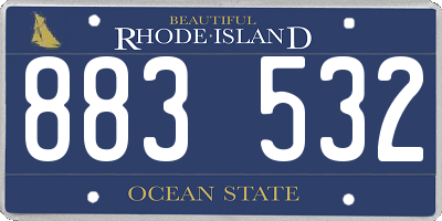 RI license plate 883532
